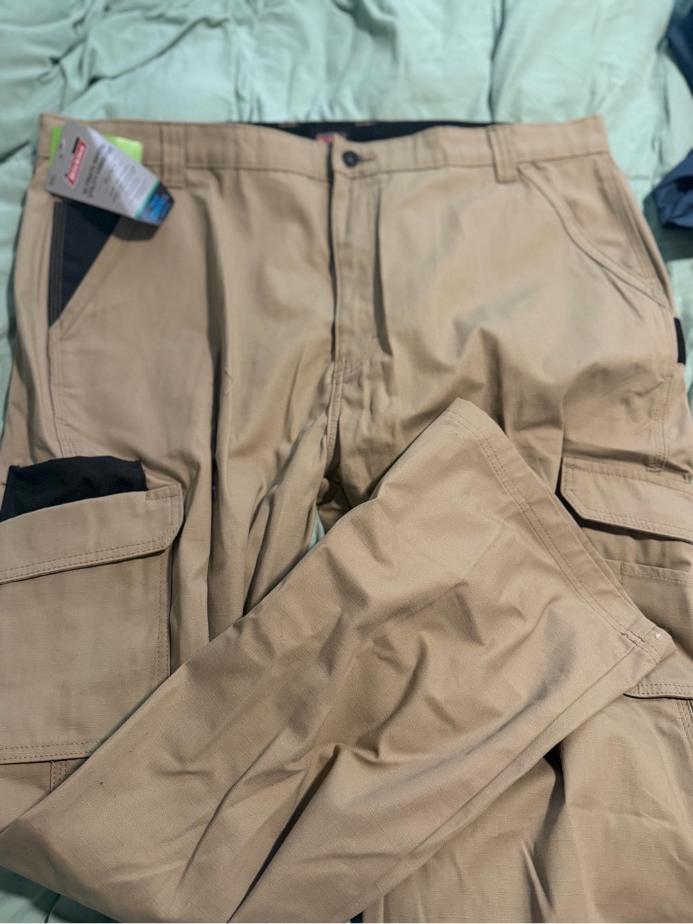 Dickies Tan Work Pants with Black Waistband - Picture 2 of 6